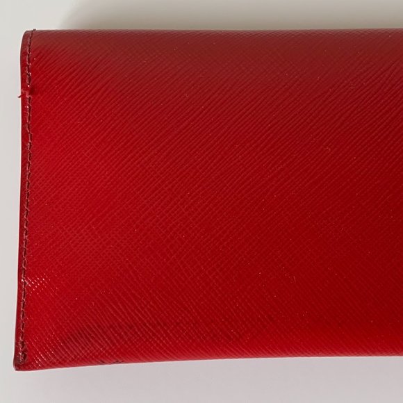 Prada Red Small Saffiano Leather Card Wallet - Picture 9 of 9